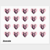 Sticker Cœur Tasse Chat Bubblegum (Feuille)
