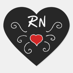Sticker Cœur Tatouage d'amour de RN d'infirmières