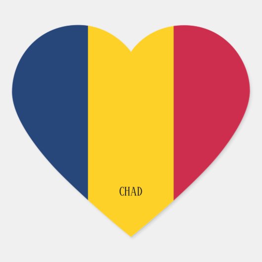 Sticker Cœur Tchad Drapeau splendide patriotique (Devant)
