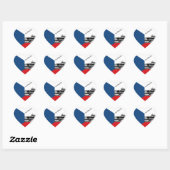 Sticker Cœur Tchèque, Coeur, Prague, Drapeau Tchèque (Feuille)