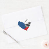 Sticker Cœur Tchèque, Coeur, Prague, Drapeau Tchèque (Enveloppe)