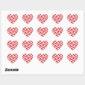 Sticker Cœur Tchry Red Geometric Deco Cube Pattern (Feuille)