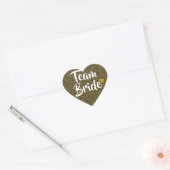 Sticker Cœur Team Bride Gold Heart Parties scintillant (Enveloppe)