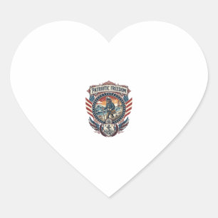 Sticker Cœur Tee-shirt graphique vectoriel Patriotic Beachcombe
