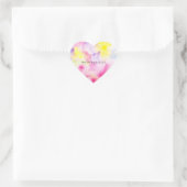 Sticker Cœur Teinture à tarte rose jaune violet (Sac)