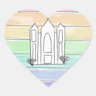 Sticker Cœur Temple mormon de Salt Lake City LDS coucher de sol