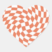 Sticker Cœur Teracotta Mariage Collection Vérifier À damiers (Devant)