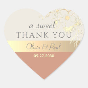 Sticker Cœur Terracotta Un Merci Sucré Mariage Faveur