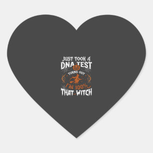 Sticker Cœur Test ADN Sorcière Halloween Citrouille Toile d'ara