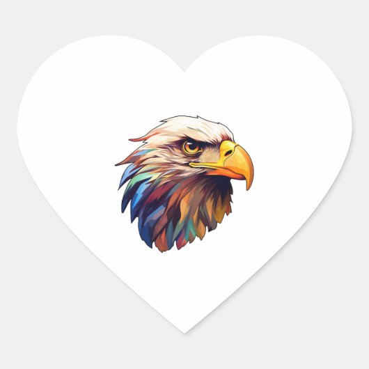Sticker Cœur Tête d'aigle (Devant)