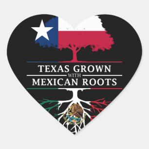 Sticker Cœur Texan cultivé avec des racines mexicaines