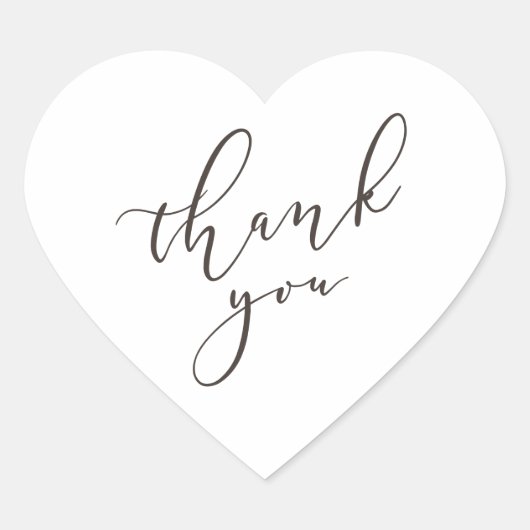 Sticker Cœur Texte brun simple et élégant favoriser l'autocolla (Devant)