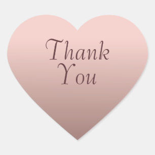 Sticker Cœur Texte de remerciement de modèle tendance Rose Gold