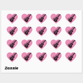 Sticker Cœur Texte Et Image Ukulele (Feuille)