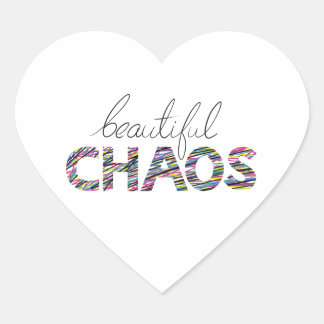 Sticker Cœur Texte Motivationnel Positif Beau Chaos