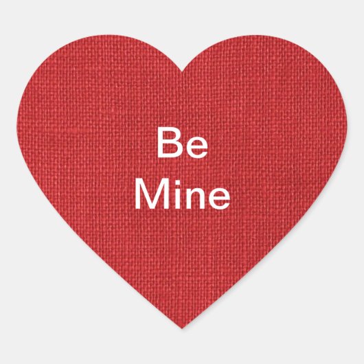 Sticker Cœur Texture en lin rouge (Devant)