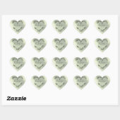Sticker Cœur Thank You Quote on Faux Green Metal Effect (Feuille)