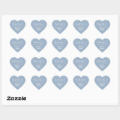 Sticker Cœur Thank you sharing our day dusty blue wedding (Feuille)