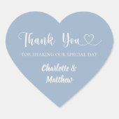 Sticker Cœur Thank you sharing our day dusty blue wedding (Devant)