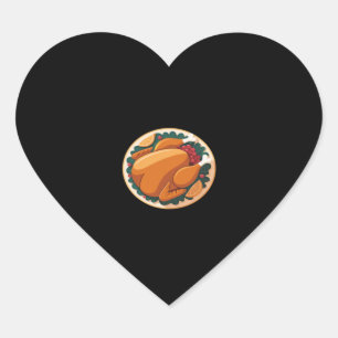 Sticker Cœur Thanksgiving Roast Turkey - Festive Holiday Feast