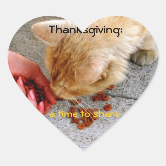 Sticker Cœur Thanksgiving Sharing avec Animaux (Devant)