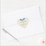 Sticker Cœur The Wedding Of Elegant Blue Roses<br><div class="desc">see Other products with the same/similar image under My Collections,  category Blue Elegant Roses
Note:  Images have been designed digitally including faux gold trim for a more realistic effect.</div>