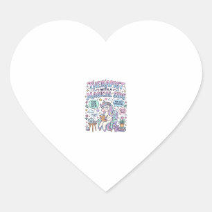 Sticker Cœur Thérapeute Licorne avec un Cadeau Magique Idée Cad