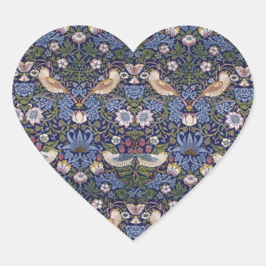 Sticker Cœur Thief de fraises par William Morris (Devant)