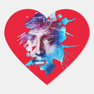 Sticker Cœur Thorn Crown Jésus Christ Passion Art Abstrait