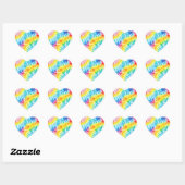 Sticker Cœur Tie cool Frotte Tie Dye (Feuille)