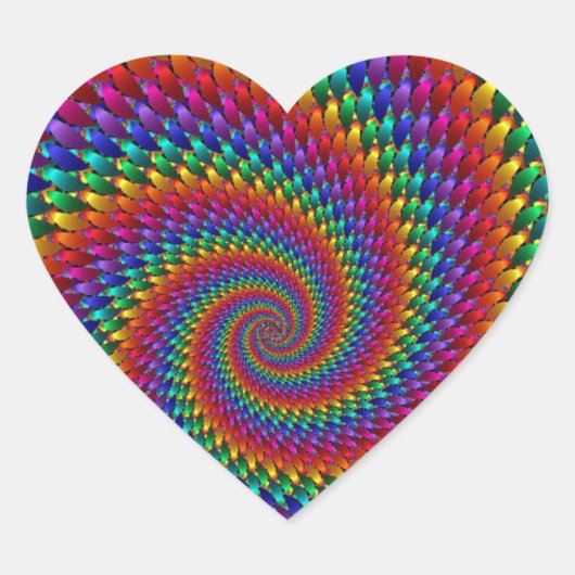 Sticker Cœur Tie Dye Basic (Devant)