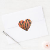 Sticker Cœur Tiger chaud orange et noir (Enveloppe)