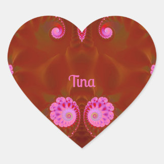 Sticker Cœur TINA ~ COOL ! ~ PINK SPIN ~ Design lumineux ~