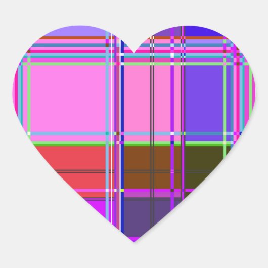 Sticker Cœur Tissu Couleurs Carrés (Devant)