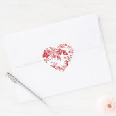 Sticker Cœur Toile Roses (Enveloppe)