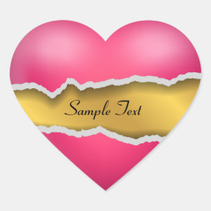 Sticker Cœur Tordu rose