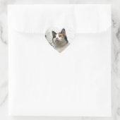 Sticker Cœur Tortoiseshell et Chat blanc (Sac)