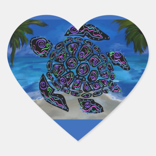Sticker Cœur Tortue (Devant)