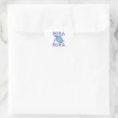 Sticker Cœur Tortue bleue polynésienne Bora Bora (Sac)
