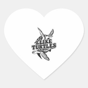 Sticker Cœur Tortue de mer J'aime Tortue Copier Copier Copier C