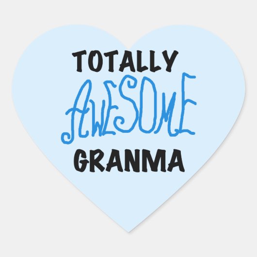 Sticker Cœur Totalement génial Granma Blue Tshirts Cadeaux (Devant)