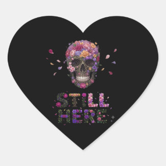 Sticker Cœur TOUJOURS LÀ | Crâne Fleur Fleurie