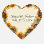 Sticker Cœur Tournesol Mariage Forêt Vert Russe (Devant)