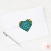 Sticker Cœur Tournesol turquoise Mariage rustique Faveurs Stick (Enveloppe)