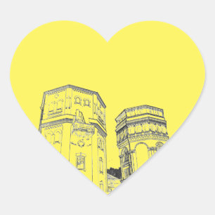 Sticker Cœur Tours d'eau de Grodno en Biélorussie