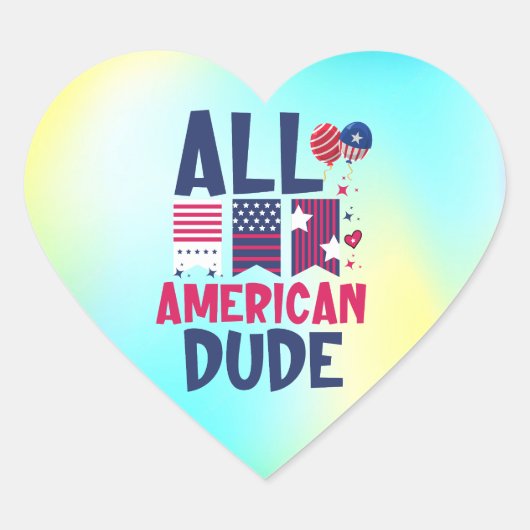 Sticker Cœur Tous les américains Dude-96993 (Devant)