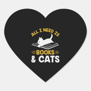 Sticker Cœur Tout Ce Dont J'Ai Besoin, Ce Sont Des Livres Et De