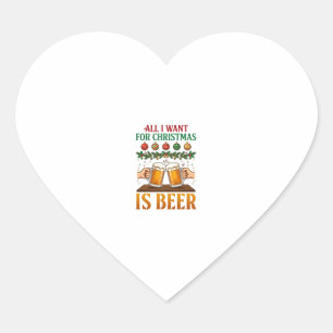 Sticker Cœur Tout ce que Noël veut, c'est des mugs pour trinque