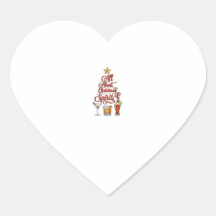 Sticker Cœur Tout sur les esprits de Noël Cocktails Whiskey Sta