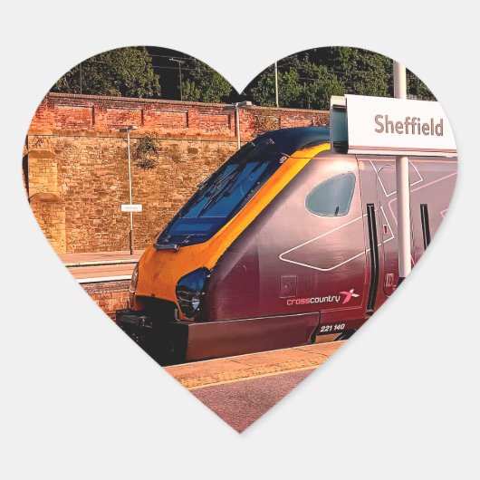 Sticker Cœur Train Maroon (Devant)